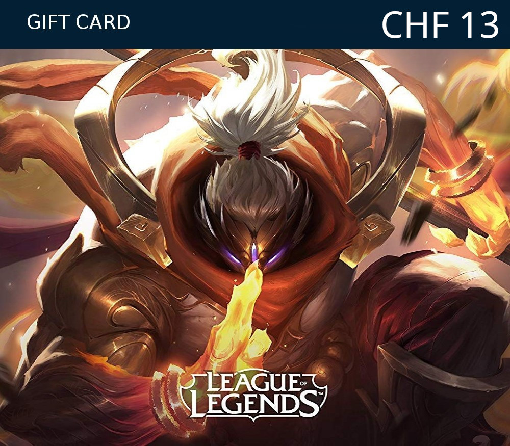League of Legends 13 CHF Prepaid RP Card CH cover art