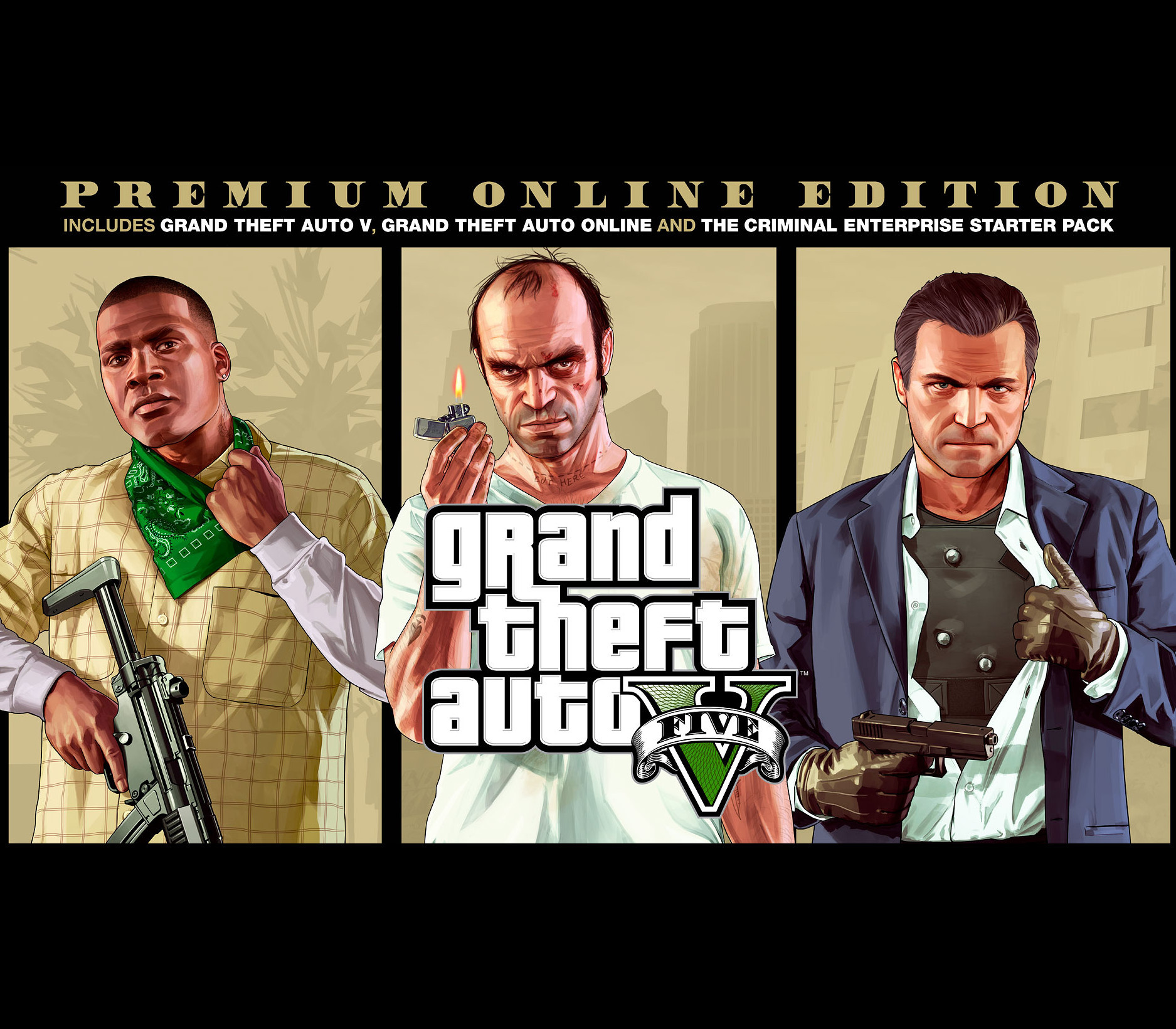 Grand Theft Auto V Premium Online Edition & Great White Shark Card Bundle cover art